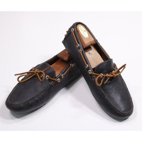 Brooks Brothers Black Brown Driving Moccasins Slip On Loafers Mens 9 D main image 7